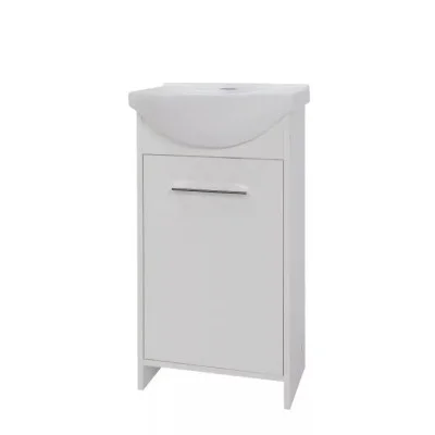 Cabinet with sink Astor, White gloss, 45 cm